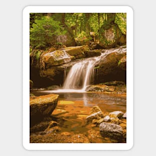 Golden Water Fall - Landscape Sticker